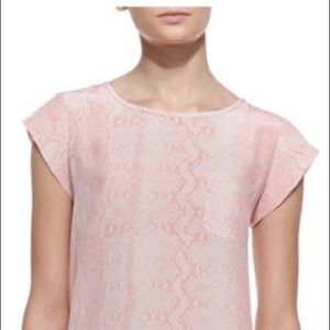 Joie Silk pink snakeskin print top